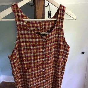 LL Bean Plaid Jumper Size M